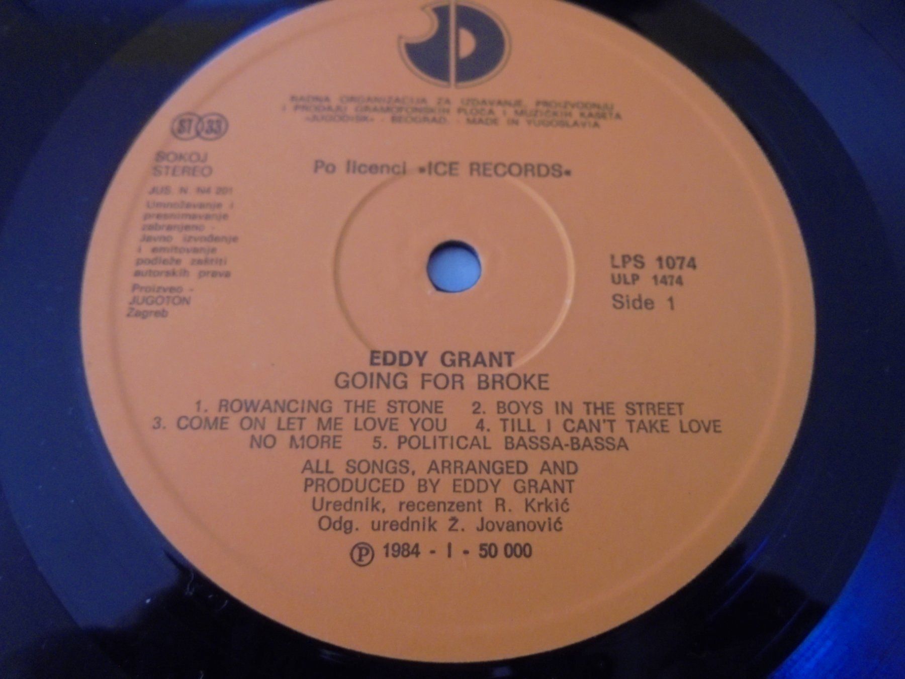 Schallplatten: Eddy GRANT "Going for Broke "LP Jugoslavien 1984 – Gebraucht aus Crissier von Promopost 2