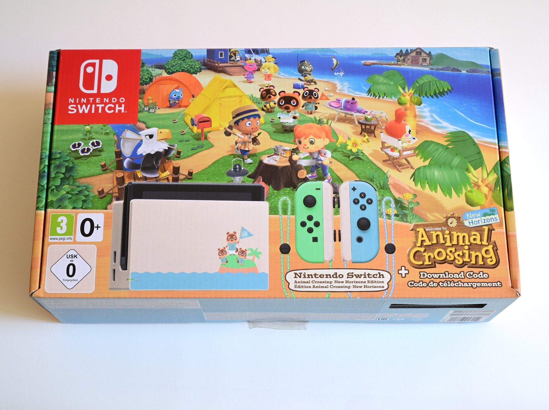 Nintendo Konsolen: Originalverpackung Nintendo Switch Konsole Animal Crossing – Neu (gemäss Beschreibung) aus Scherz von Neogeo5000