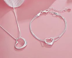 Feines Schmuckset: Anhänger, Kette + Armband 925 versilbert