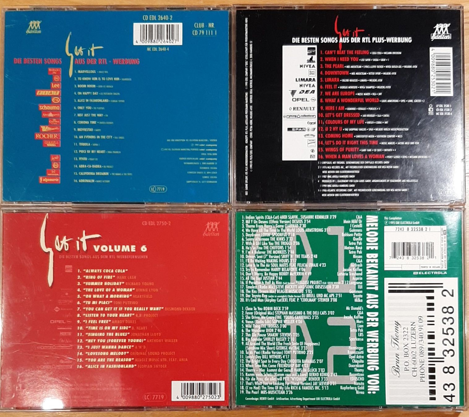 CD: Get It 1 + 5 + 6, Superhits Werbung, 4x Compilation Sampler – Usato da Amriswil venduto da Celini3 1