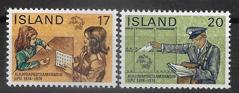 Tutti i francobolli: Island 498-499** postfrisch UPU 1974 – Nuovo e nell'imballaggio originale da Ettingen venduto da Kartenplanet