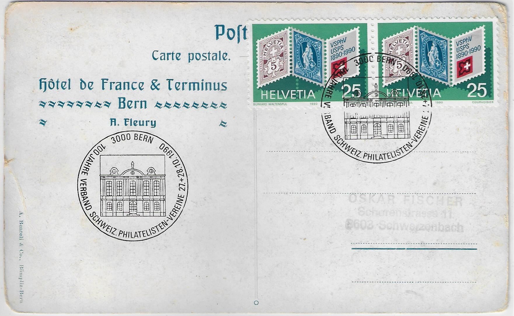Cartoline postali: Bern - Hotel de France & Terminus – Usato da Ettingen venduto da Kartenplanet 1