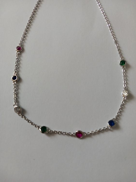 Collier En Acier Inoxydable Argenté – Neuf Avec étiquettes, Orné De Fantaisies