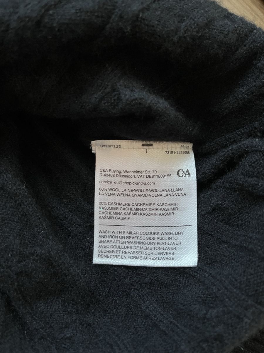 C&A Maglioni & Felpe: Pullover Zopfmuster schwarz Wolle Kaschmir Grösse S – Usato da Altikon venduto da MyZodiac 3