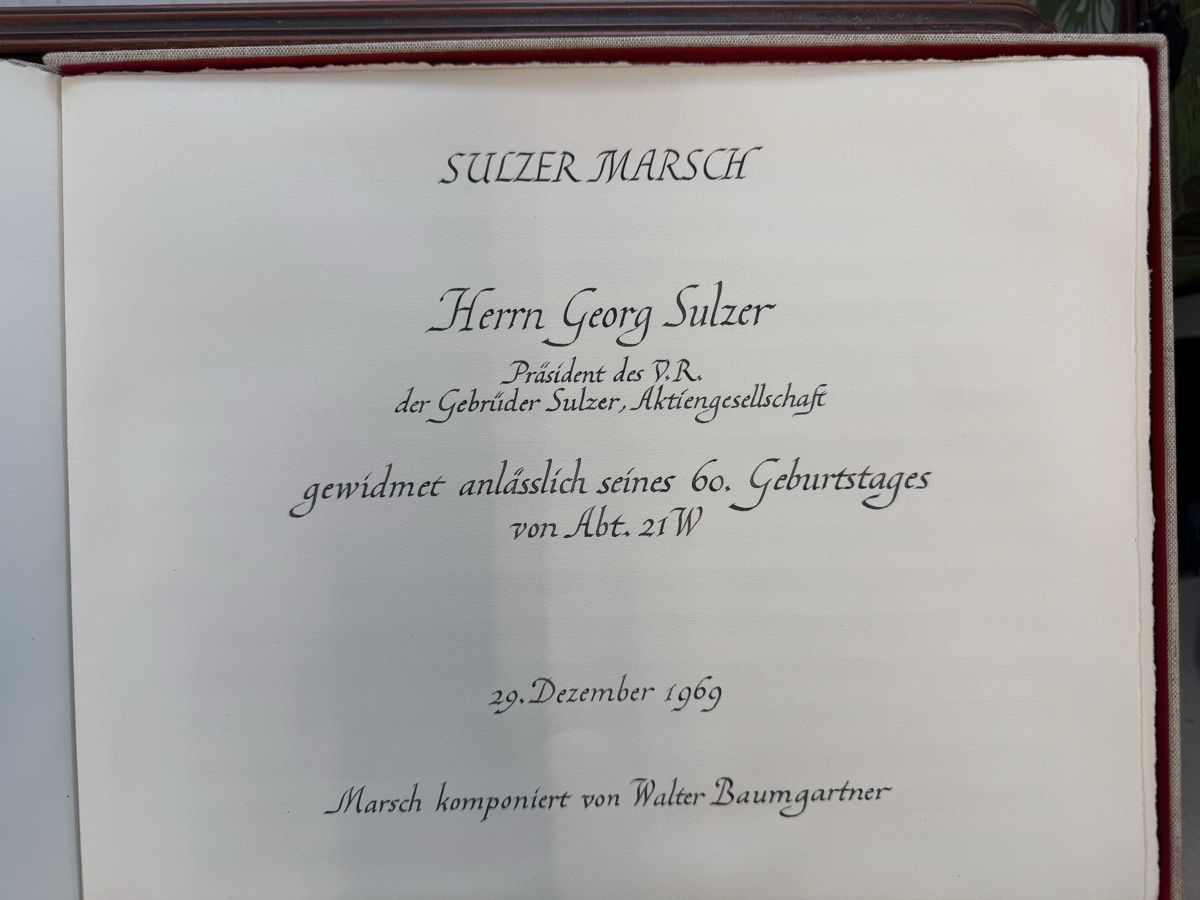 Libri: Widmung Sulzer Marsch Walter Baumgartner – Usato da Zürich venduto da Brockiwelt 3
