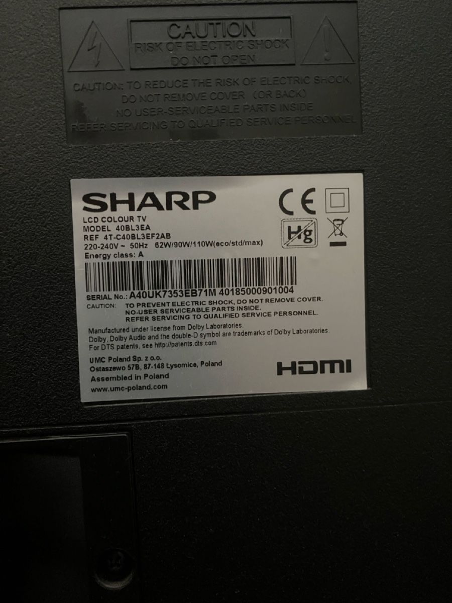 Fernseher: SHARP LCD COLOUR TV 40BL3EA 40 Zoll gebraucht – Gebraucht aus Wittenbach von astra_opc_82 1