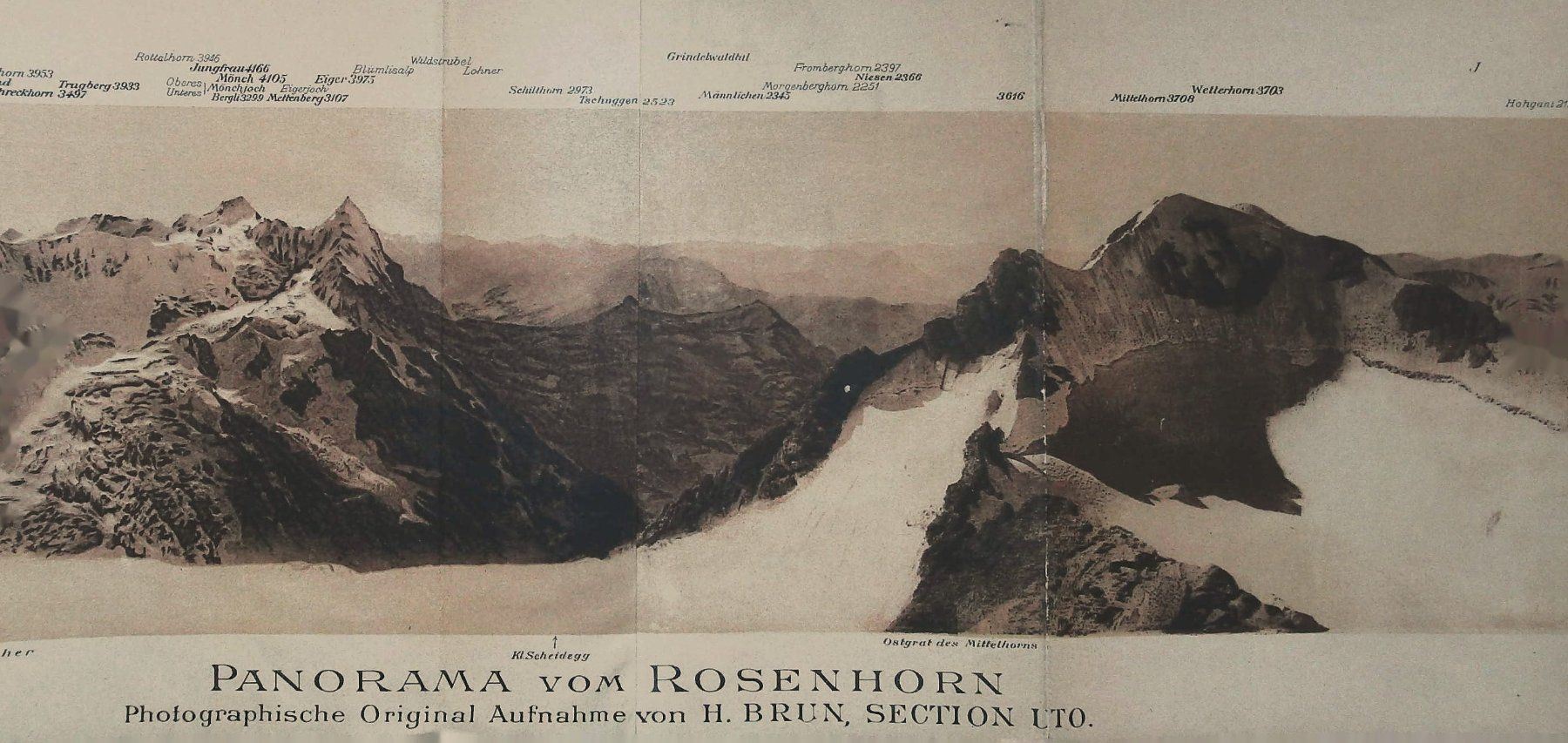 Landkarten & Atlanten: Rosenhorn Panorama 1885 – Gebraucht aus Rafz von Helvet32