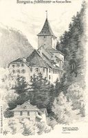 Wimmis BE Schloss historische Zeichnung