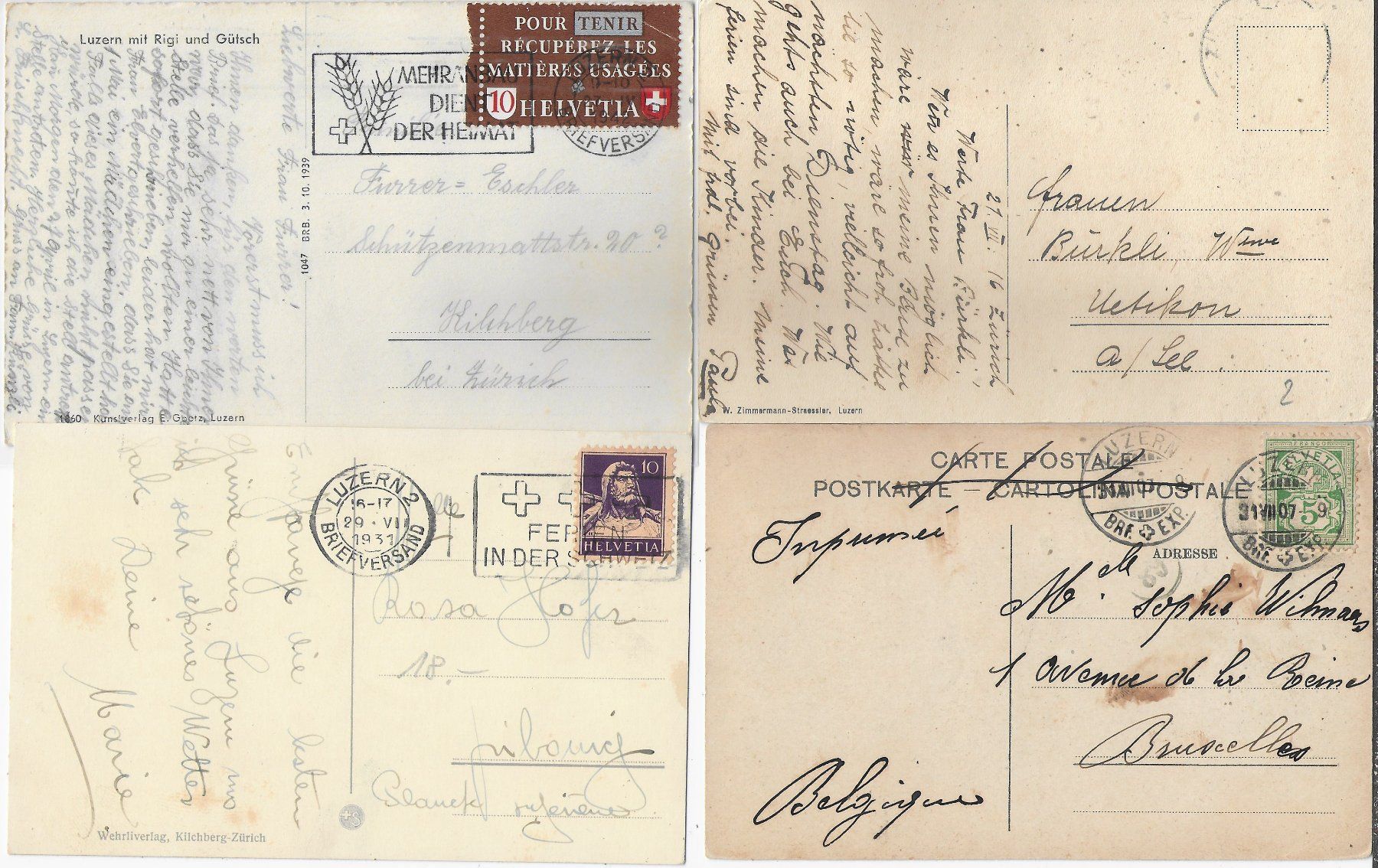Cartoline postali: 4 AK Luzern – Usato da Ettingen venduto da Kartenplanet 1