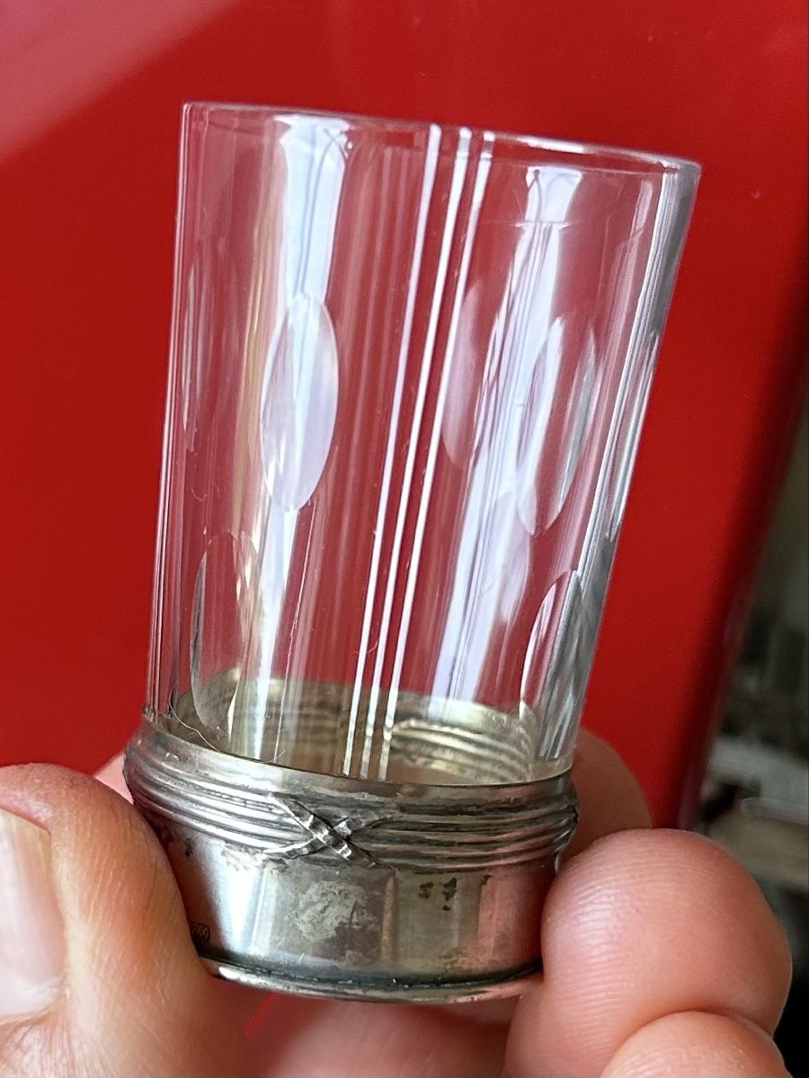 Gläser: 6 Liqueur-Glaser mit Silberrand  – Gebraucht aus Lengnau AG von Mefari 2