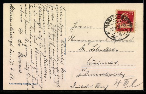 Cartoline postali: AK Sils Maria, Panorama mit Piz Margna – Usato da Berlin venduto da bartko-reher 1
