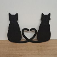 Katzen Deko-Objekt mit Herz, Geschenk, Katze