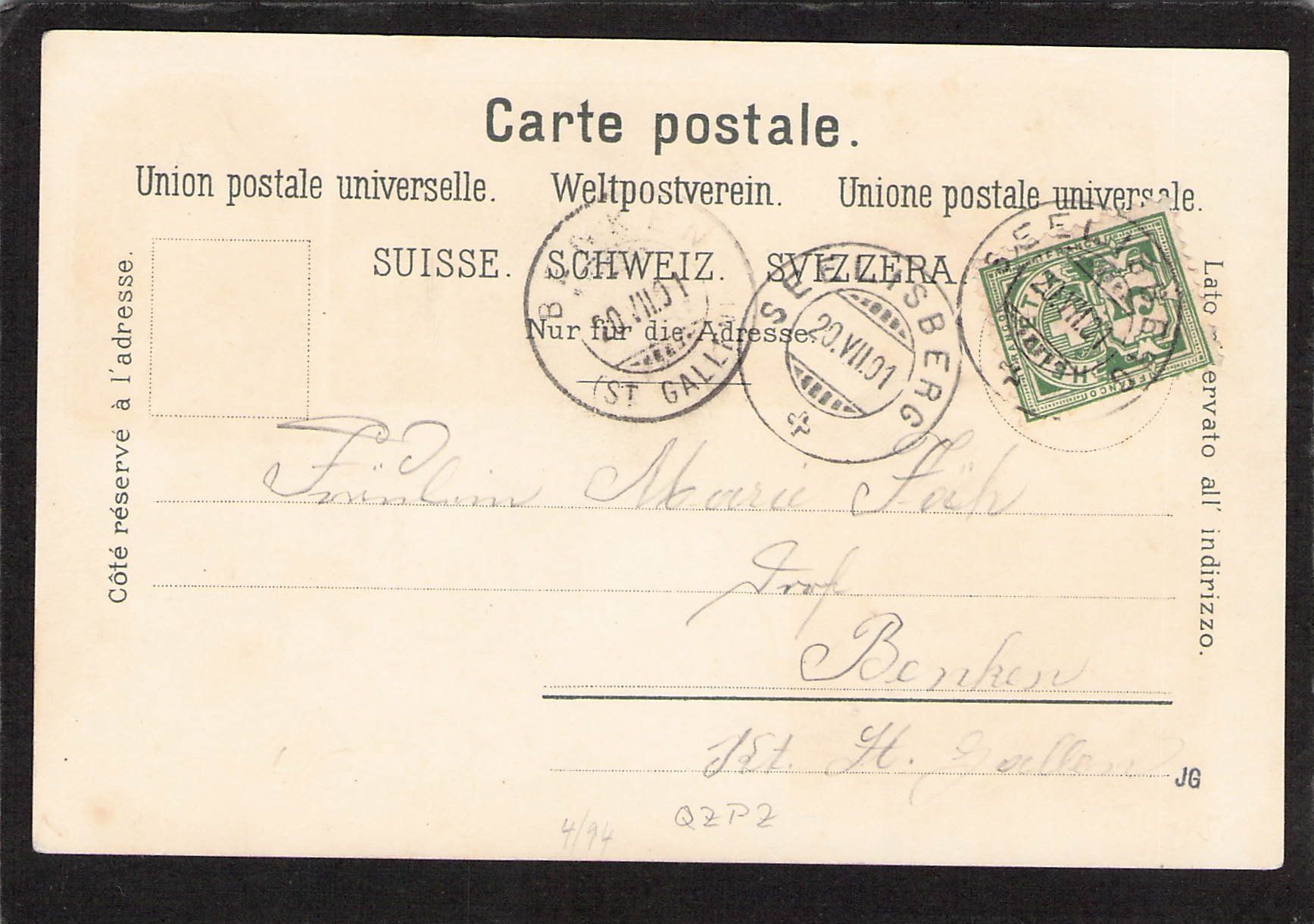 Cartoline postali: Litho Gruss vom Seelisberg , gel. 1901 – Usato da Reichenburg venduto da Pipo-67 1