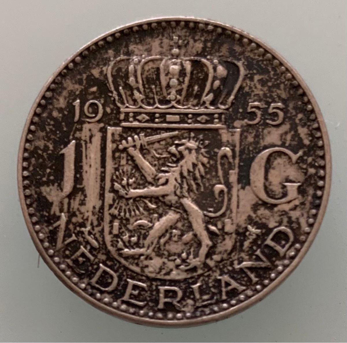 Alle Münzen: NEDERLAND 1 Gulden 1955 SILBER – Gebraucht aus Brügg BE von mcakinho