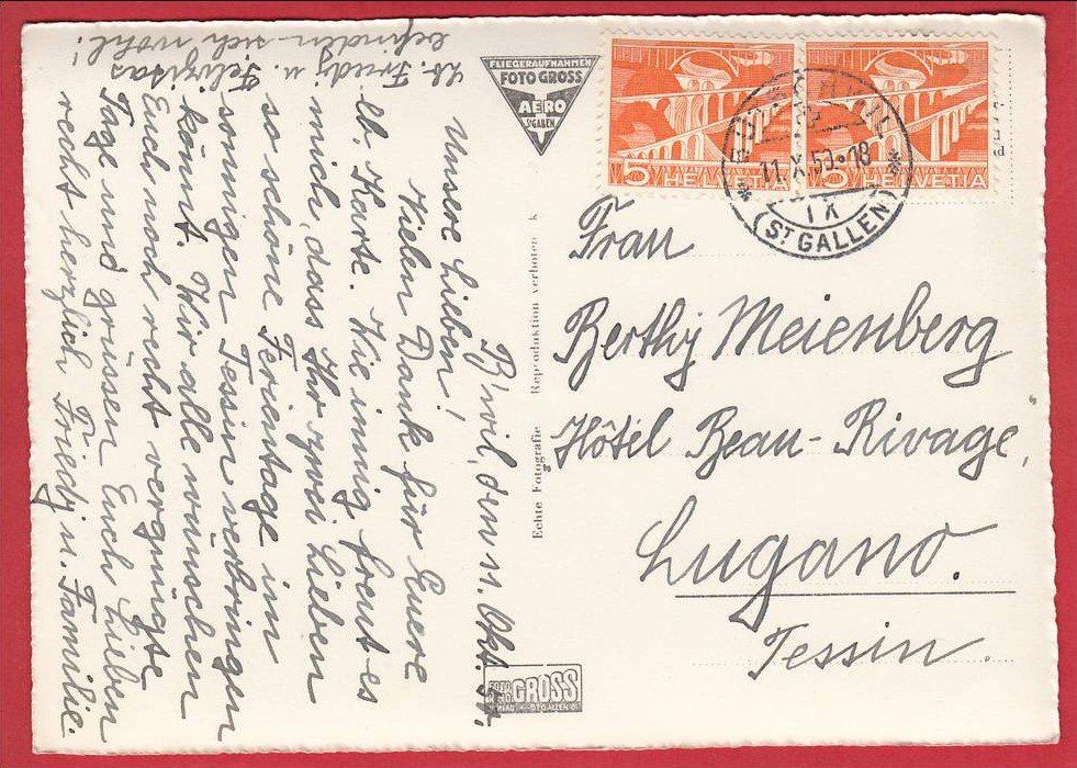 Cartoline postali: BÜTSCHWIL, FLUGAUFNAHME, GROSSFORMAT – Usato da Grüningen venduto da Kartenlaube 1