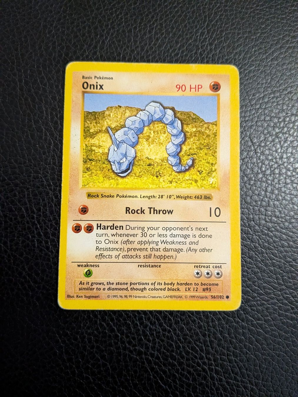 Pokémon Sammelbilder & Trading cards: 1999 Base Set Shadowless Onix 56/102 Ab 1 – Gebraucht aus Paradiso von Pkmn10
