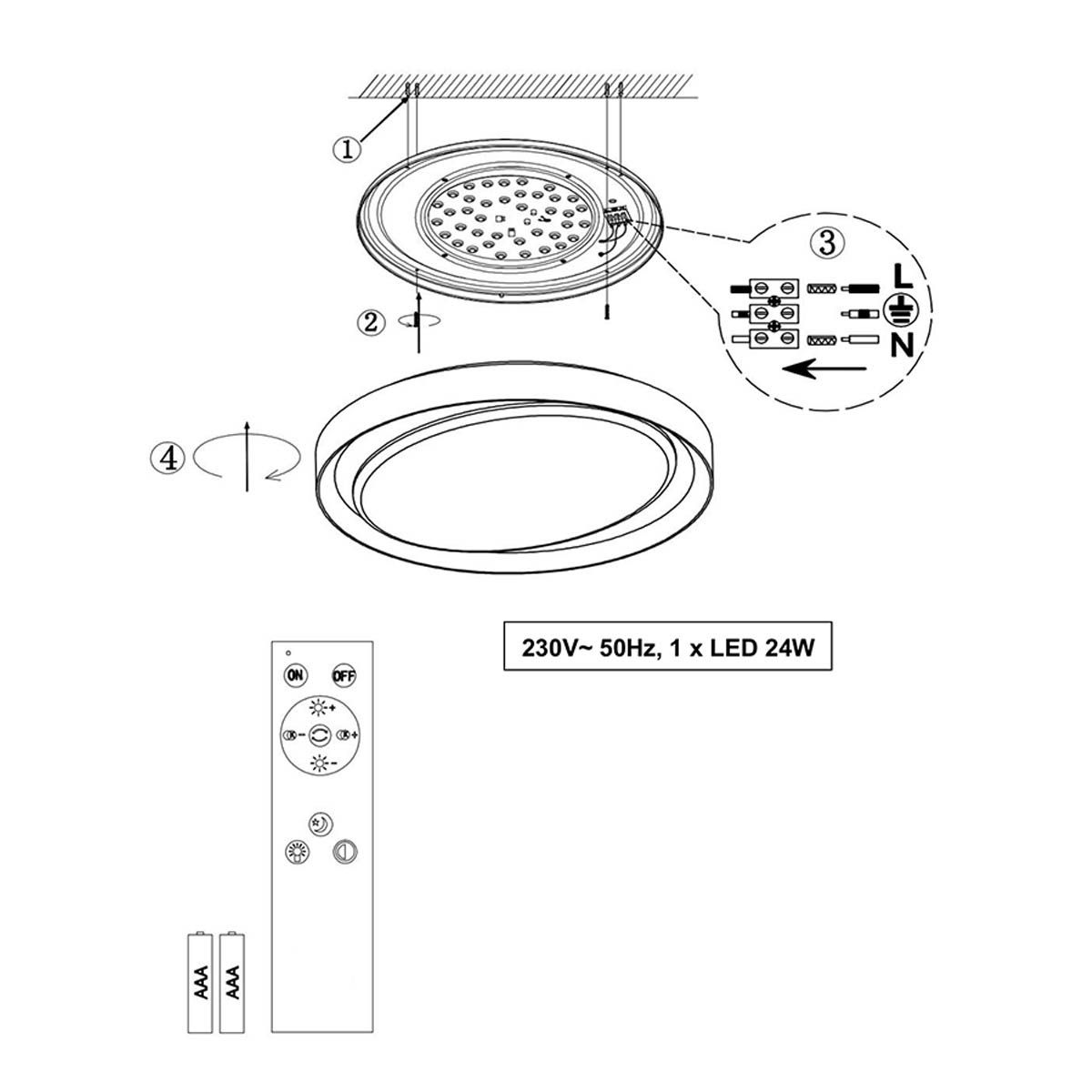 Kronleuchter & Deckenlampen: LED Deckenleuchte, Grau, Rund, 48 cm Ø – Neu (gemäss Beschreibung) aus Kreuzlingen von Smart-Light 7