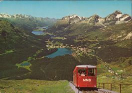 1980 AK Muottas Muragl_Blick auf die Oberengadiner Seen