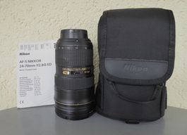 NIKON/ NIKKOR AF-S 24-70mm f/2.8G ED + UV Filter + Tasche