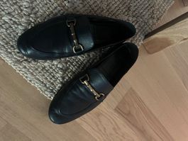 Damen Loafer Leder Schwarz Grösse 38 guter Zustand