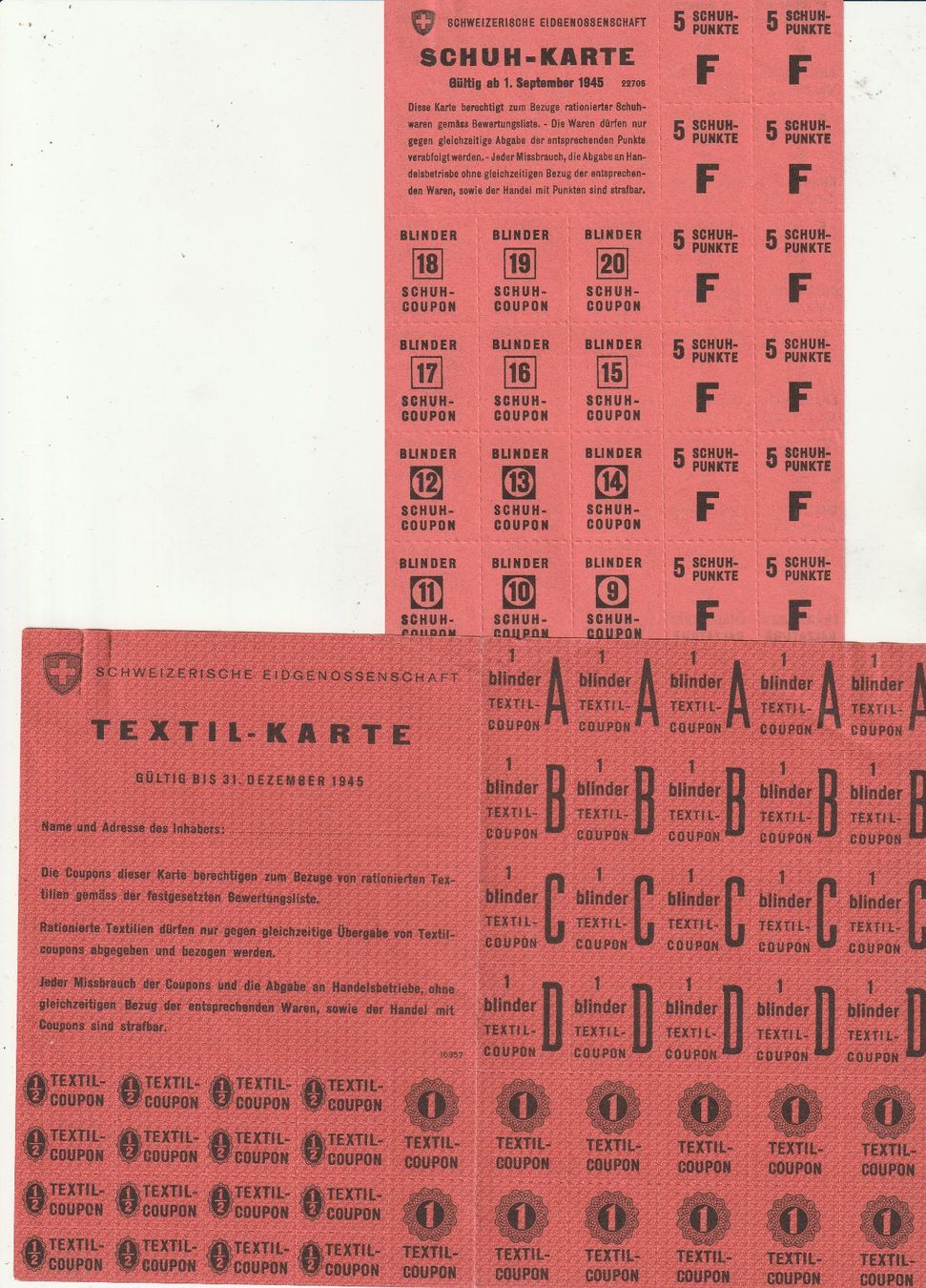 Documenti: Lot Rationierungmarken 2. W.K. – Usato da Rorschacherberg venduto da fratovi2 3