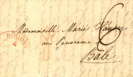 1849, SBOUDRY, Faltbrief mit Inhalt - Basel, Ankunft Stempel