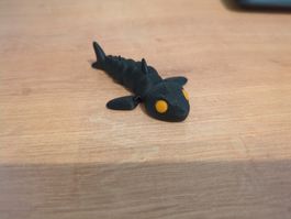 Figurine de poisson articulée imprimée en 3D, noir