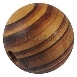Perle (finte): 60 Perlen Holz gestreift 8mm – Nuovo (secondo la descrizione) da Alpnachstad venduto da perlengaby 1