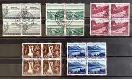 1954 Pro Patria Serie Viererblock Zentrisch Gest. Kat.180.-