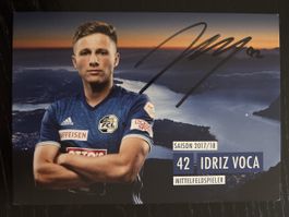 FC Luzern Autogrammkarte I.Voca, Saison 2017/18, signiert