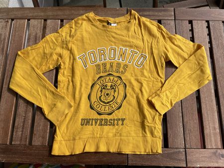 H&M Toronto Bär College Pullover, XS, gelb