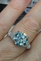 Bague argent avec diamant de moissanite de 3 ct certifié GRA