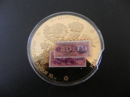 Grosse Medaille 10 Franken Banknote Erstausgabe 1956