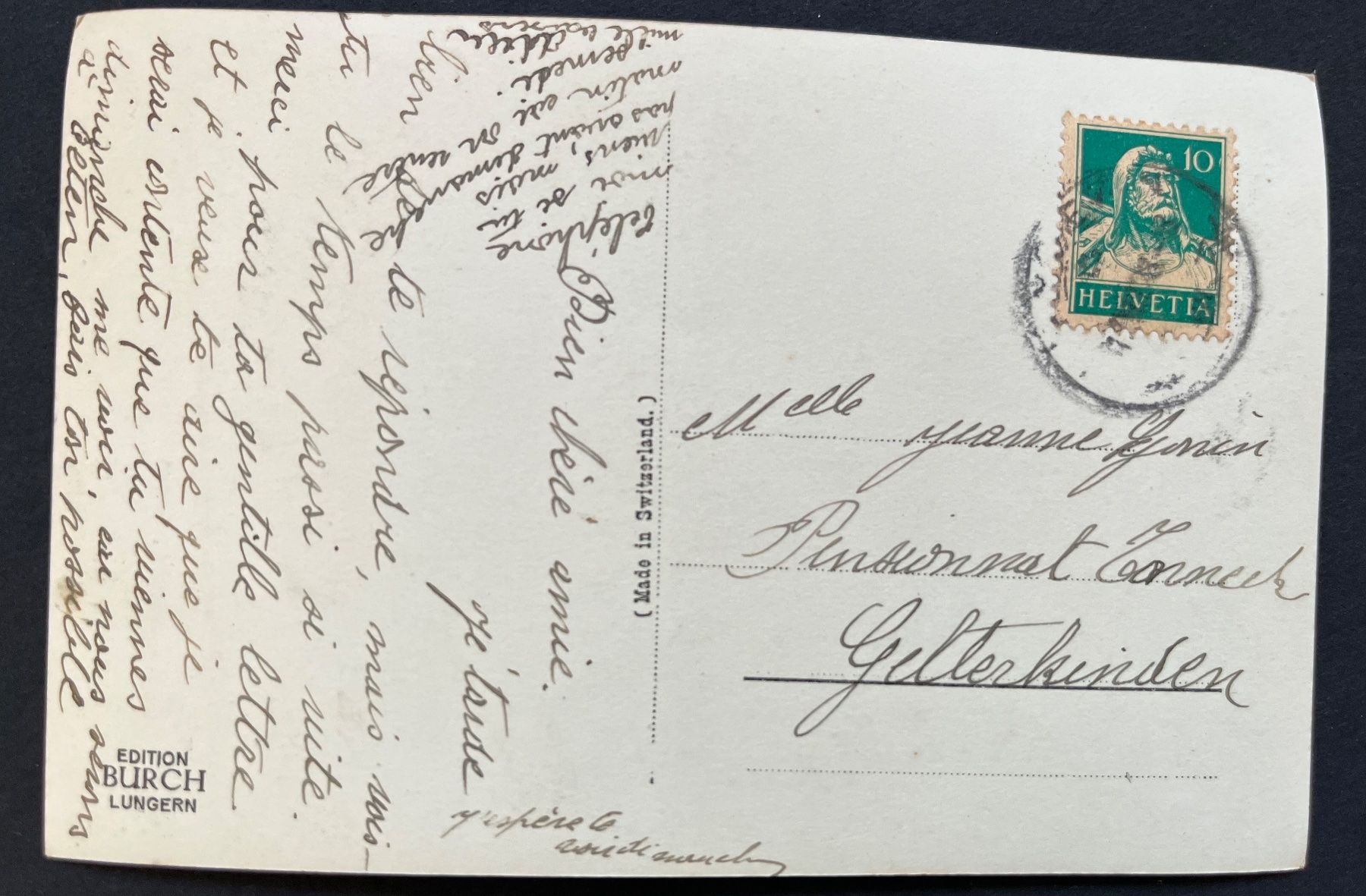 Cartoline postali: Lungern. Hotel Alpenhof, ca. 1930 – Usato da Ostermundigen venduto da DaxKarten-75 1