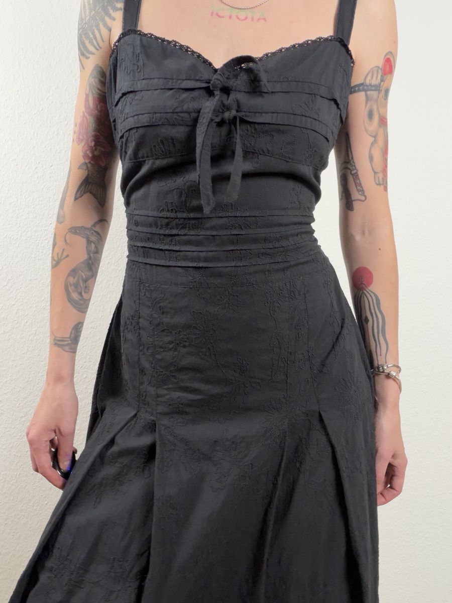 Vestiti: black summer cotton midi dress  – Usato da Knonau venduto da Grapesvintage 3
