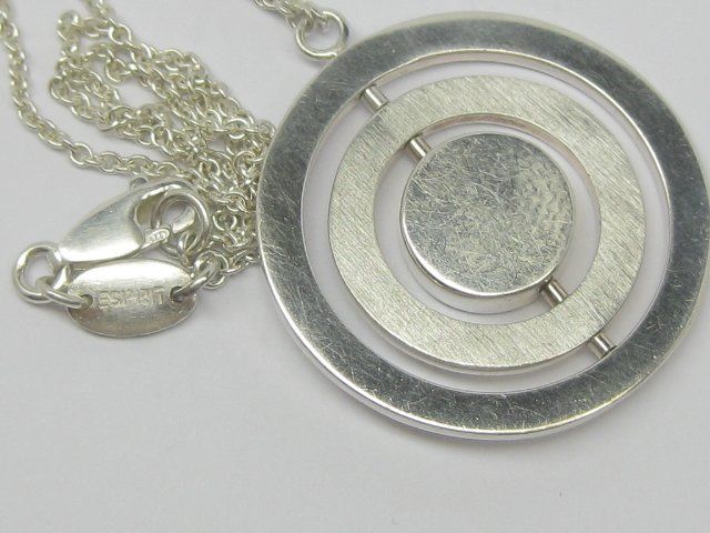 Esprit Ciondoli: Silber Kette Collier 925 Anhänger drehbare Ringe Esprit – Usato da Ermatingen venduto da Decovin 4