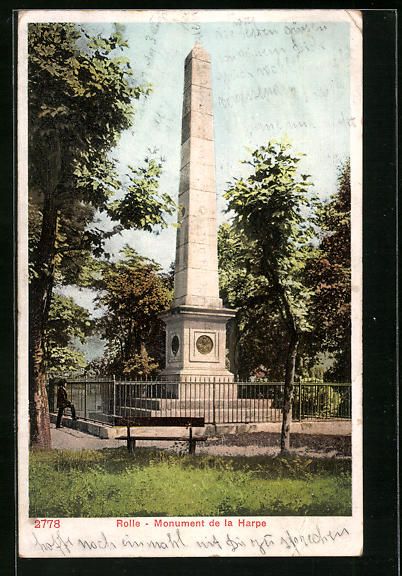 Ansichtskarten: AK Rolle, Monument de la Harpe, 1910 – Gebraucht aus Berlin von bartko-reher