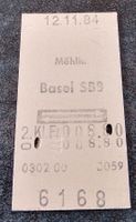 Billette Schweiz Möhlin Basel SBB 2. Kl. 6168
