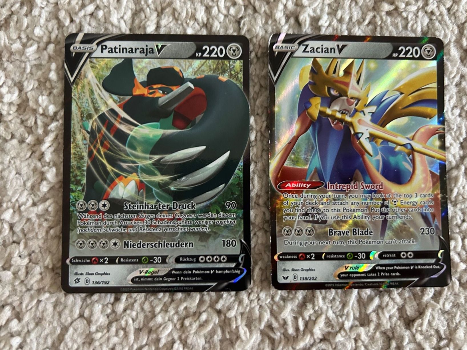 Pokémon Sammelbilder & Trading cards: Pokémon Sammelkarten V Stein – Gebraucht aus Geroldswil von Fisher01