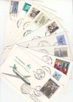 Luxemburg, 10 Erst-Flugcouverts 1962 - 1971