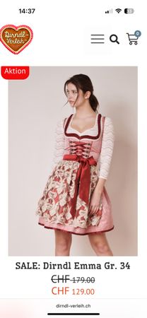 Krüger Dirndl Gr. 34 NEU