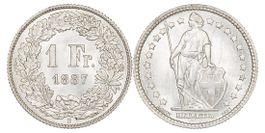 1 Franken von 1887 (unzirkuliert +)