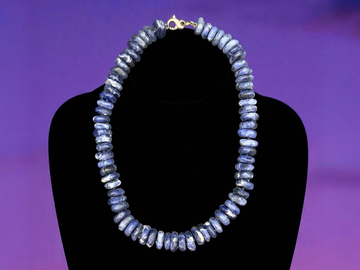 Catenine: Blaue Sodalit-Halskette, Vintage – Usato da Lamone venduto da LaCantinaMagica 3