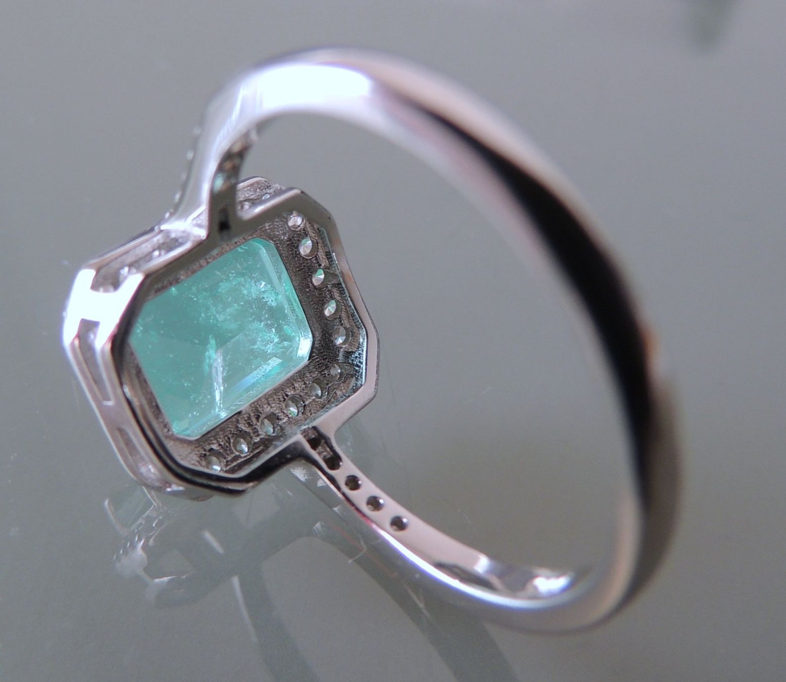 Anelli: Lab grown Smaragd Silber 925 Fingerring Gr. 57 – Usato da Waldenburg venduto da schaller707 4