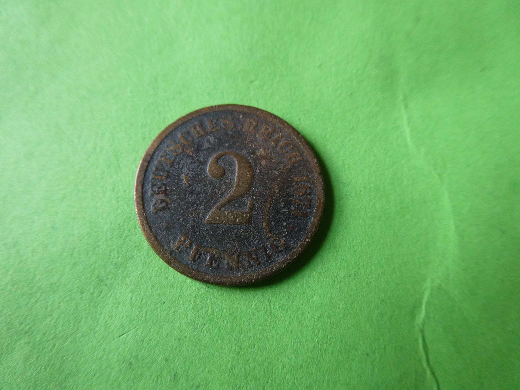 Alle Münzen: Dt. Reich 1874, 2 Pfennig – Gebraucht aus Hinterforst von Rohusri