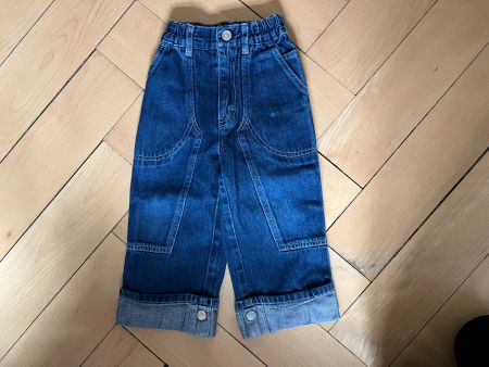Gr 92 Praktische Jeans mit umschlagbaren Beinen Knöpfe 👶