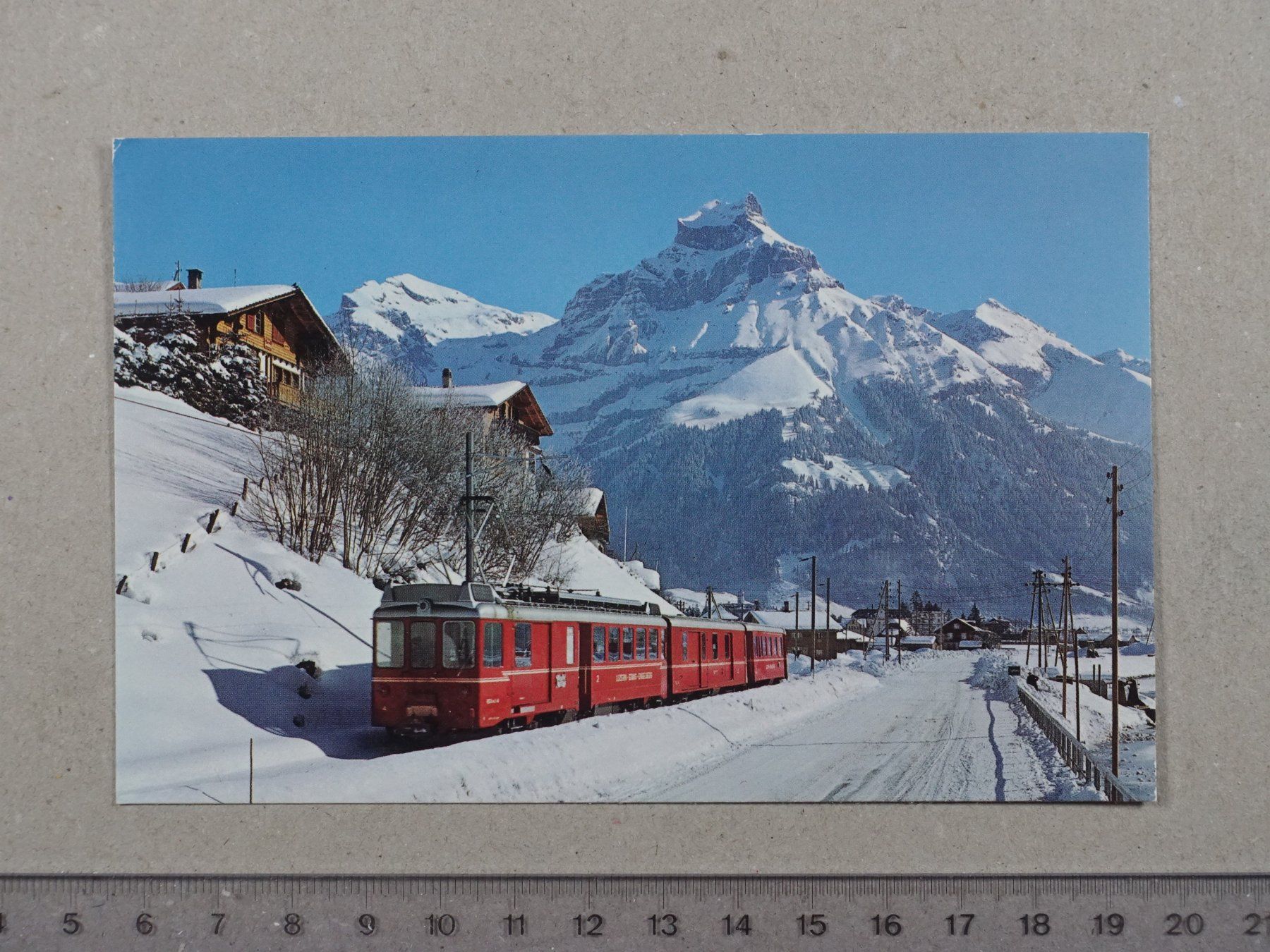 Cartoline postali: Engelberg, Luzern - Stans - Engelberg - Bahn, Hahnen – Usato da Lenzburg venduto da fh1