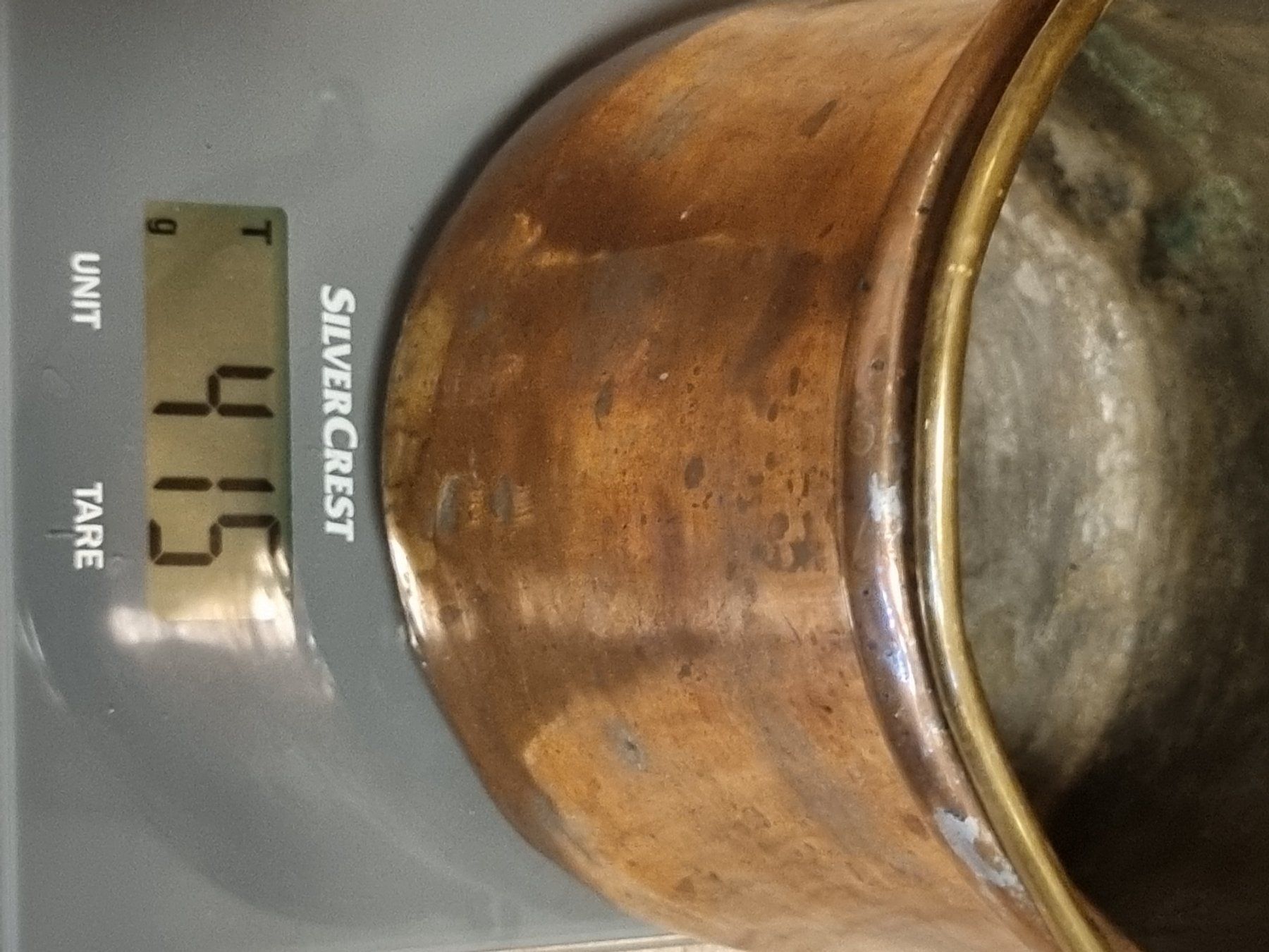 Pentole: Alter Kupferkessel mit Henkel um 1900 – Usato da Scharnachtal venduto da devin03 2