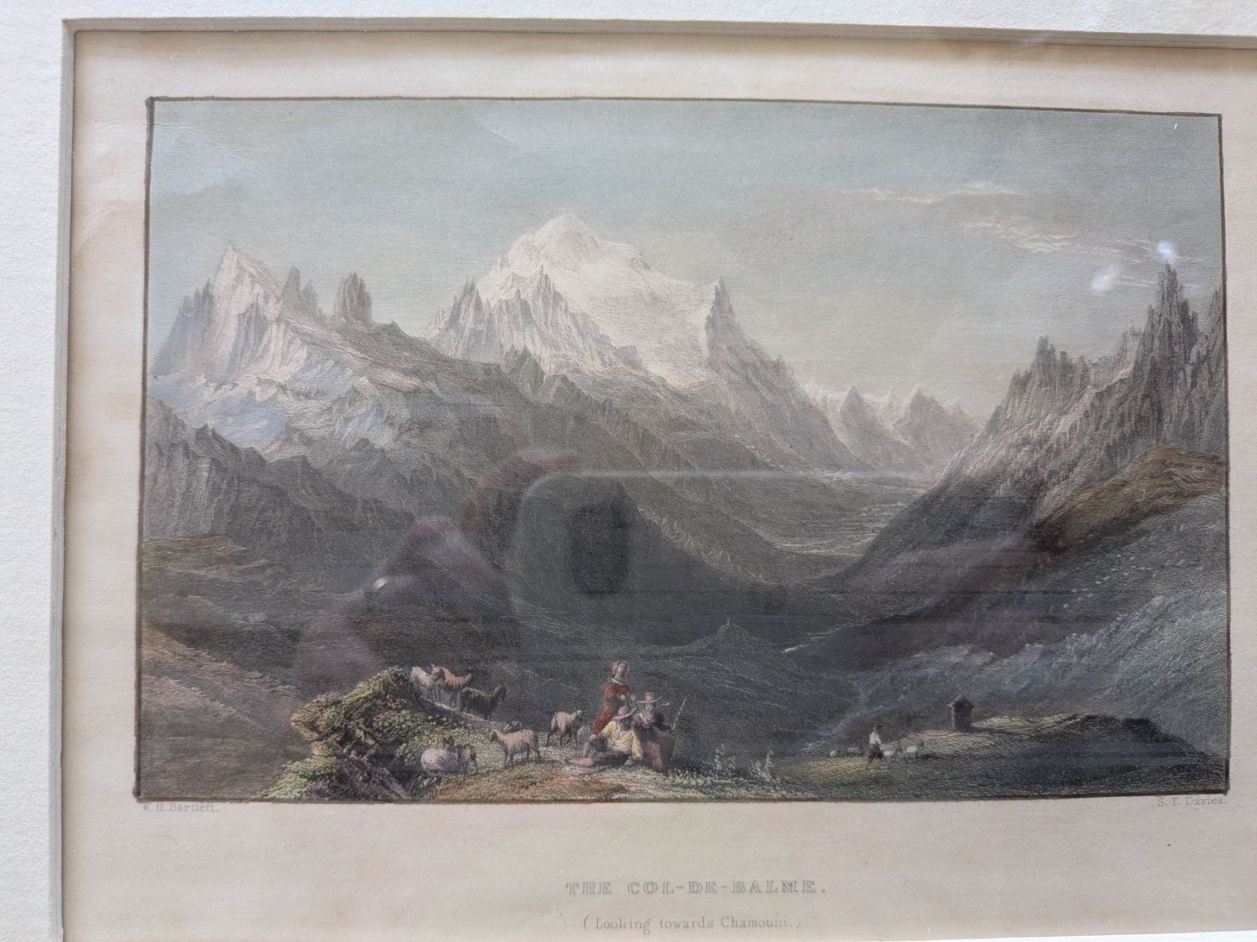 Incisioni: Antiker colorierter Stich 'The Col-de-Balme' – Usato da Emmen venduto da magelan 1