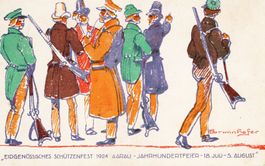 Postkarte vom Eidgenössischen Schützenfest 1924